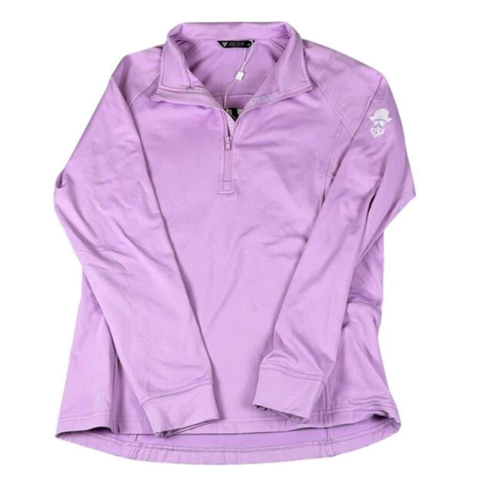 Levelwear Essence Womens M Violet Quarter Zip Pullover Bandholz Brewing Logo NWT